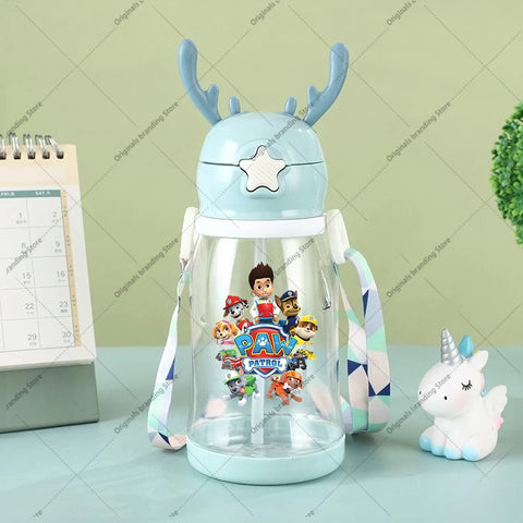 Paw Patrols Kids Water Sippy Cup Antler Creative Cartoon Baby Cups with Straws Leakproof Water Bottles Outdoor Children's Cup