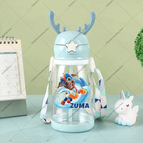 Paw Patrols Kids Water Sippy Cup Antler Creative Cartoon Baby Cups with Straws Leakproof Water Bottles Outdoor Children's Cup