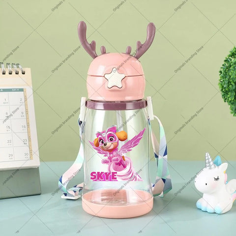 Paw Patrols Kids Water Sippy Cup Antler Creative Cartoon Baby Cups with Straws Leakproof Water Bottles Outdoor Children's Cup