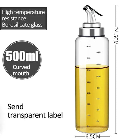 180/300/500ml Cooking Seasoning Oil Bottle Sauce Bottle Glass Storage Bottles for Oil and Vinegar Oil Dispenser For Kitchen