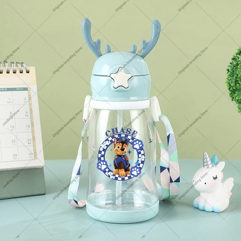Paw Patrols Kids Water Sippy Cup Antler Creative Cartoon Baby Cups with Straws Leakproof Water Bottles Outdoor Children's Cup