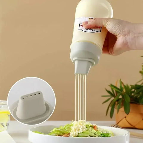 Porous Squeeze Sauce Bottle,350ML Tomato Honey Salad Dressing Container,Kitchen Condiment Dispenser for Ketchup,BBQ Sauces, Oil