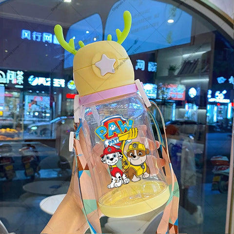 Paw Patrols Kids Water Sippy Cup Antler Creative Cartoon Baby Cups with Straws Leakproof Water Bottles Outdoor Children's Cup