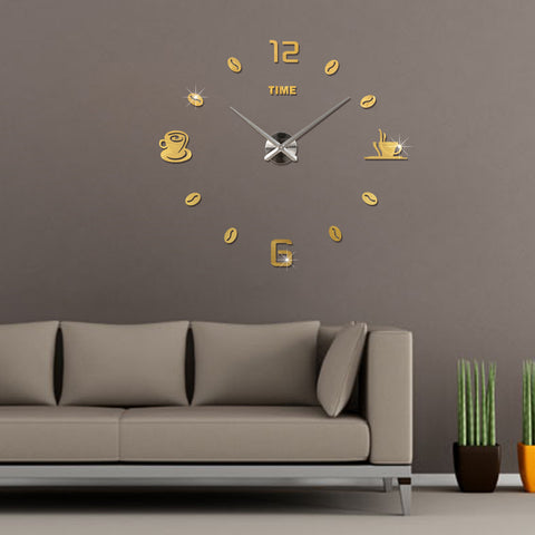 Creative DIY Mirror Wall Sticker Wall Clock