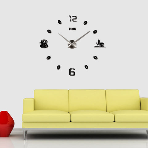 Creative DIY Mirror Wall Sticker Wall Clock